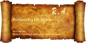 Rothschild Alex névjegykártya